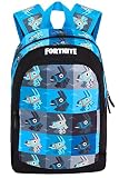 Fortnite Mochila Escolar Niño,Mochilas Escolares Juveniles Llama Camuflaje, Bolsas Colegio para Niños Adolescentes Adultos,Viajes Negocios Deportes Universidad Colegio,Producto Oficial Fornite (Azul)