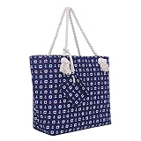 Bolsa de Playa Grande con Cremallera 58 x 38 x 18 cm diseño marítimo-Playa Azul Shopper Bolsa de Hombro