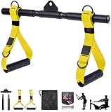 DESTRIC Accesorios para máquina de cable, mango desmontable, barra recta giratoria todo en uno, asas de ejercicio para gimnasio, levantamiento de pesas, crossfit y culturismo.