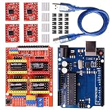 GRBL CNC Shield Expansion Board + ArduinoIDE Board + A4988 Stepper Motor Driver with Heatsink with ArduinoIDE Kits LK75…