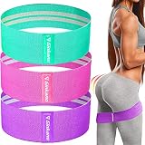 Haquno Bandas Elasticas Gluteos[Set de 3], Elásticas Musculacion para Fitness con 3 Niveles, Resistencia Antideslizante para Piernas Glúteos, Pilates,Yoga,Fuerza,Fisioterapia,Estiramientos