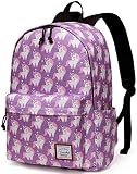 VASCHY Mochila Mujer,Mochila Unicornio Niña Casual Mochilas Escolares Juveniles Mochila para Portatil 14 Pulgadas Mochila Universidad Impermeable Mochila Instituto para Chicas