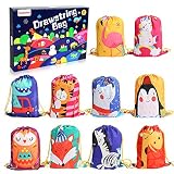 BeebeeRun 10Pack Bolsas de Cuerdas para Infantil,Mochila con Cordón Niños Bolsas Regalo Cumpleaños Deporte Gimnasio Backpack para Niños Niñas Fiesta de Cumpleaños Regalos