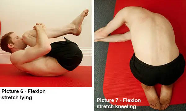 Flexion stretch lying and kneeling