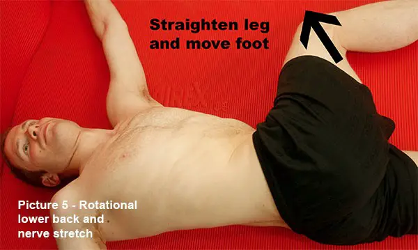 Rotational lower back and nerve stretch