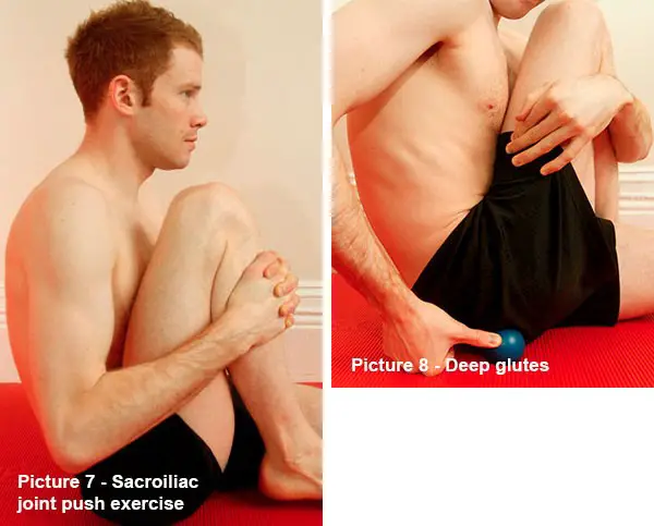 Sacroiliac joint push exercise and Deep glutes